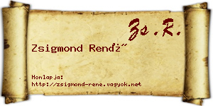 Zsigmond René névjegykártya